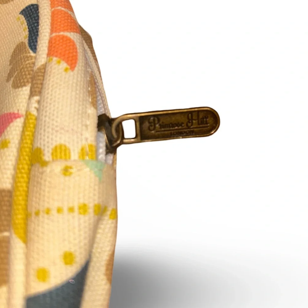 Primrose Hill London Multicolor Canvas Floral Zipper Cosmetic Makeup Pouch Lotus - Picture 3 of 4